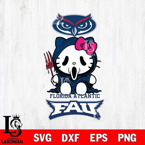 Florida Atlantic Owls Hello Kitty Horror 4 Svg Eps Dxf Png File, Digital Download