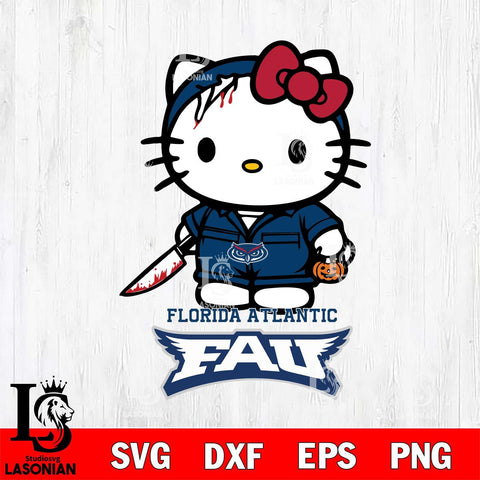 Florida Atlantic Owls Hello Kitty Horror 5 Svg Eps Dxf Png File, Digital Download