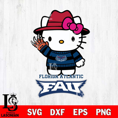 Florida Atlantic Owls Hello Kitty Horror 6 Svg Eps Dxf Png File, Digital Download