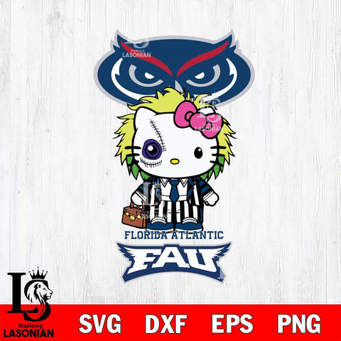 Florida Atlantic Owls Hello Kitty Horror 8 Svg Eps Dxf Png File, Digital Download