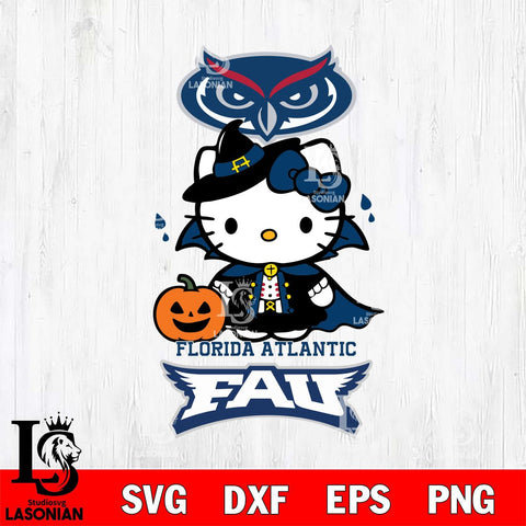 Florida Atlantic Owls Hello Kitty Horror 9 Svg Eps Dxf Png File, Digital Download