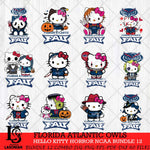 Florida Atlantic Owls Hello Kitty Horror NCAA Bundle 12 SVG Svg Eps Dxf Png File, Digital Download