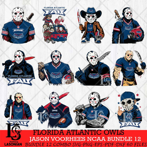 Florida Atlantic Owls Jason Voorhees Horror Bundle 12 SVG Eps Dxf Png File, bundle NCAA svg, Digital Download, Instant Download