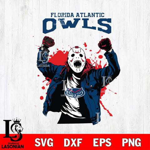 Florida Atlantic Owls Jason Voorhees Horror Halloween 3 Svg Eps Dxf Png File, NCAA svg, Digital Download, Instant Download