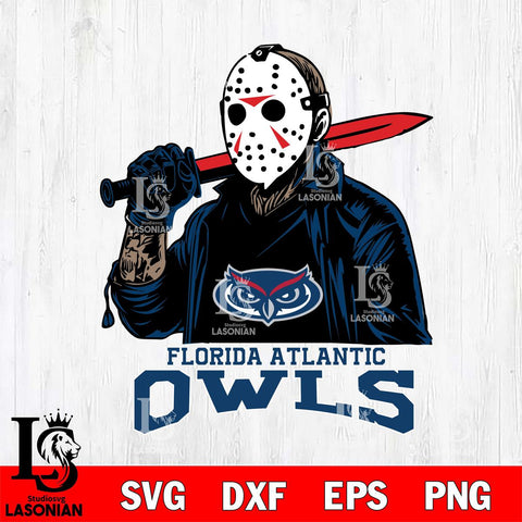Florida Atlantic Owls Jason Voorhees Horror Halloween Svg Eps Dxf Png File, NCAA svg, Digital Download, Instant Download