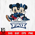 Florida Atlantic Owls Mickey Minnie Mouse Football Sit Svg Eps Dxf Png File, NCAA svg , File Cut , Digital Download , Instant Download, Cut Svg Files