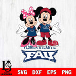 Florida Atlantic Owls Mickey Minnie Mouse Sport Svg Eps Dxf Png File, NCAA svg , File Cut , Digital Download , Instant Download, Cut Svg Files