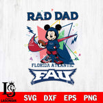 Florida Atlantic Owls Mickey Wearing Hoodie Rad Dad SVG DXF EPS PNG FILE, NCAA File Cut,Digital Download,Instant Download