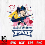 Florida Atlantic Owls Minnie Mouse Dancing SVG DXF EPS PNG FILE, NCAA File Cut,Digital Download,Instant Download