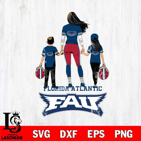 Florida Atlantic Owls Mother and son Rugby SVG DXF EPS PNG FILE,NCAA SVG, Father day Digital Download,Instant Download, Silhouette