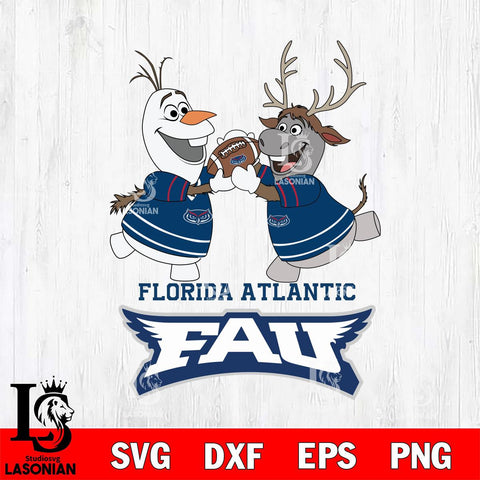 Florida Atlantic Owls Olaf & Sven Football Cricut,Christmas SVG DXF EPS PNG FILE, NCAA Digital Download,Instant Download, Silhouette
