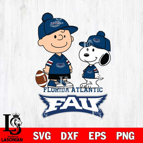 Florida Atlantic Owls Peanuts Snoopy Friends Football SVG DXF EPS PNG FILE,Snoopy File Cut, NCAA Digital Download,Instant Download,Christmas Silhouette