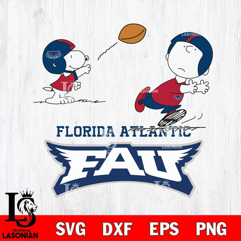 Florida Atlantic Owls Peanuts play football SVG DXF EPS PNG FILE,Snoopy File Cut, NCAA Digital Download,Instant Download,Christmas Silhouette