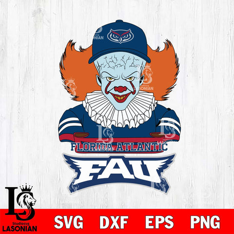 Florida Atlantic Owls Pennywise Horror Sport 2 Svg Eps Dxf Png File, Digital Download
