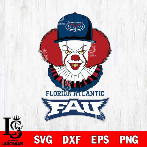Florida Atlantic Owls Pennywise Horror Sport 4 Svg Eps Dxf Png File, Digital Download
