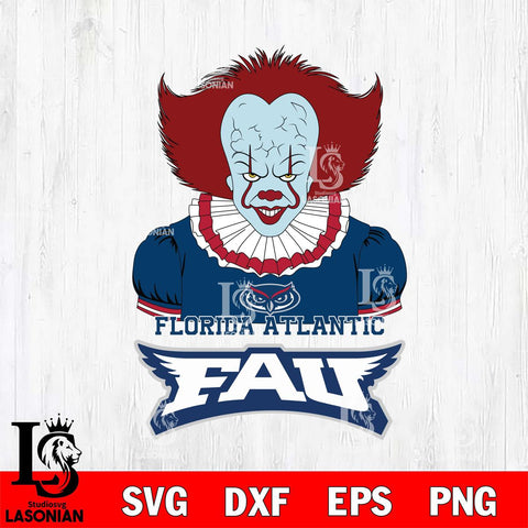Florida Atlantic Owls Pennywise Horror Sport 5 Svg Eps Dxf Png File, Digital Download