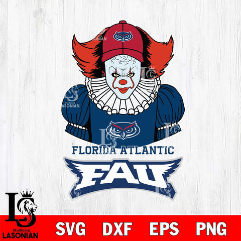 Florida Atlantic Owls Pennywise Horror Sport 7 Svg Eps Dxf Png File, Digital Download