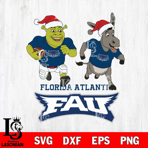 Florida Atlantic Owls Shrek and Donkey Football Cricut,Christmas SVG DXF EPS PNG FILE, NCAA Digital Download,Instant Download, Silhouette
