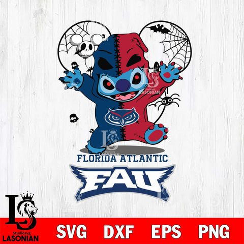 Florida Atlantic Owls Stitch Horror Halloween 2 Svg Eps Dxf Png File, Digital Download, Instant Download