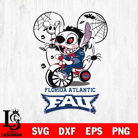 Florida Atlantic Owls Stitch Jigsaws Halloween Svg Eps Dxf Png File, Digital Download, Instant Download