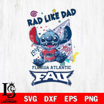 Florida Atlantic Owls Stitch Love Rad Like Dad SVG DXF EPS PNG FILE, NCAA File Cut,Digital Download,Instant Download