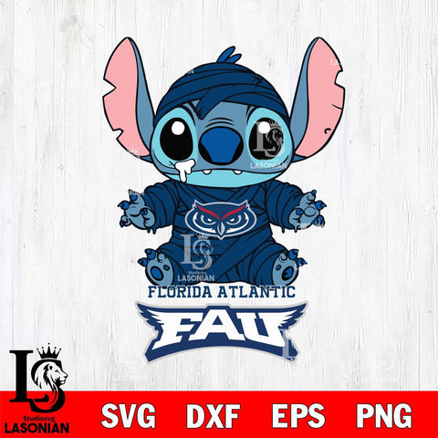 Florida Atlantic Owls Stitch Mummy Svg Eps Dxf Png File, NCAA svg, Digital Download, Instant Download