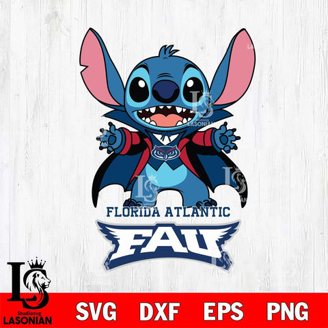 Florida Atlantic Owls Stitch Vampire halloween Svg Eps Dxf Png File, NCAA svg, Digital Download, Instant Download
