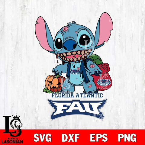Florida Atlantic Owls Stitch Zombie Svg Eps Dxf Png File, NCAA svg, Digital Download, Instant Download