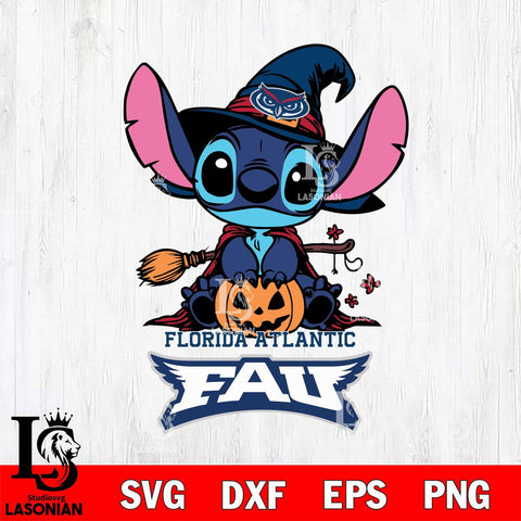 Florida Atlantic Owls Stitch witch Svg Eps Dxf Png File, NCAA svg, Digital Download, Instant Download