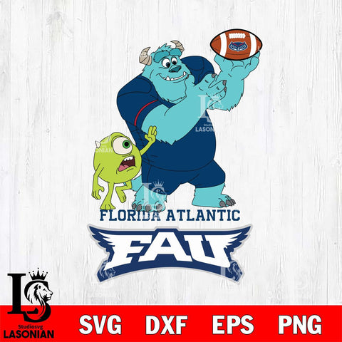 Florida Atlantic Owls Sully & Mike Football Cricut,Christmas SVG DXF EPS PNG FILE, NCAA Digital Download,Instant Download, Silhouette