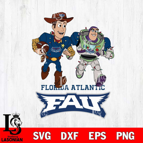 Florida Atlantic Owls Woody & Buzz Lightyear Football Cricut,Christmas SVG DXF EPS PNG FILE, NCAA Digital Download,Instant Download, Silhouette