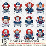 Florida Atlantic Owls  Pennywise Horror NCAA Bundle 12 SVG Svg Eps Dxf Png File, Digital Download