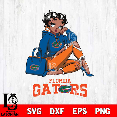 Florida Gators Awesome Black Fan Girl Betty Boop, Svg Eps Dxf Png File, Digital Download