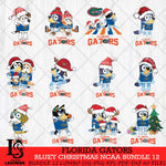 Florida Gators Bluey Christmas NCAA Bundle 12 Cricut File Cut Files , Bluey Cricut , Christmas Svg , Bluey svg , Digital Download, dxf eps png pdf file