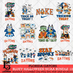 Florida Gators Bluey Halloween NCAA 12 SVG Eps Dxf Png File, Bundle NCAA svg, Digital Download, Instant Download