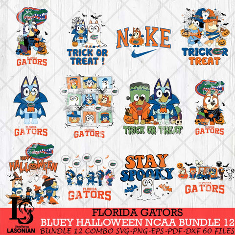 Florida Gators Bluey Halloween NCAA 12 SVG Eps Dxf Png File, Bundle NCAA svg, Digital Download, Instant Download