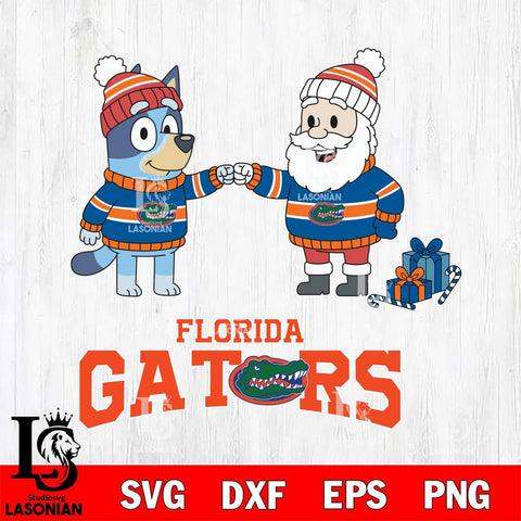 Florida Gators Bluey With Satan Christmas File Cut, NCAA SVG DXF EPS PNG FILE, Digital Download,Instant Download, Silhouette