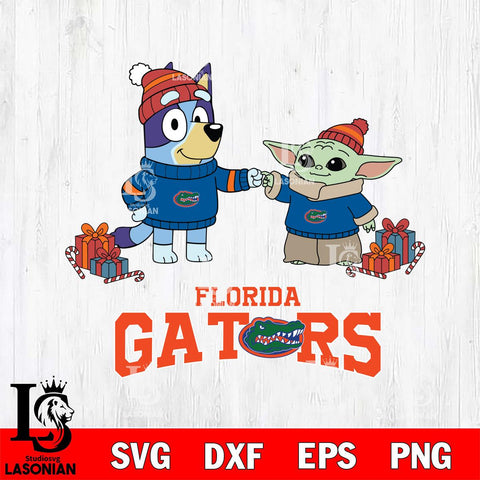 Florida Gators Bluey With Yoda Christmas File Cut, NCAA SVG DXF EPS PNG FILE, Digital Download,Instant Download, Silhouette