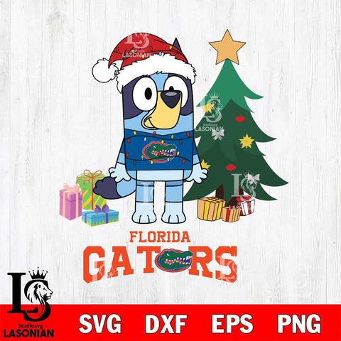 Florida Gators Christmas Bluey Tree Sport Cut Files,Bluey Cricut,Christmas Svg , Bluey svg , Digital Download, dxf eps png pdf file
