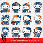 Florida Gators Cute Hello Kitty Bundle 12 SVG Eps Dxf Png File, NCAA Bundle svg, Digital Download, Instant Download