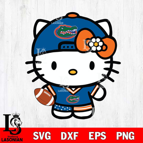 Florida Gators Cute Hello Kitty Football 10 Svg Eps Dxf Png File, NCAA svg, Digital Download, Instant Download