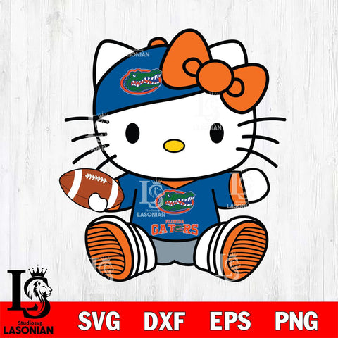 Florida Gators Cute Hello Kitty Football 11 Svg Eps Dxf Png File, NCAA svg, Digital Download, Instant Download