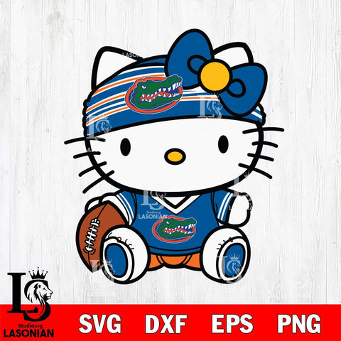 Florida Gators Cute Hello Kitty Football 12 Svg Eps Dxf Png File, NCAA svg, Digital Download, Instant Download