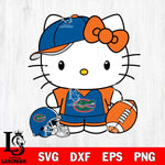 Florida Gators Cute Hello Kitty Football 4 Svg Eps Dxf Png File, NCAA svg, Digital Download, Instant Download