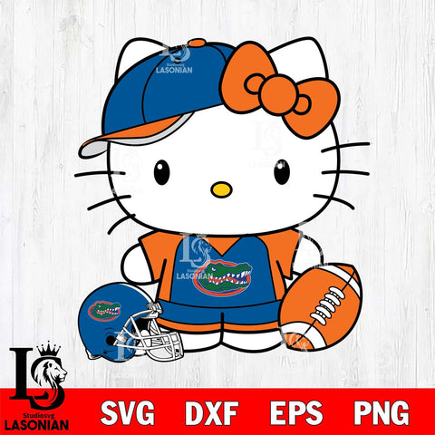 Florida Gators Cute Hello Kitty Football 4 Svg Eps Dxf Png File, NCAA svg, Digital Download, Instant Download