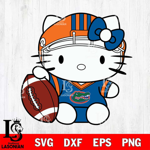 Florida Gators Cute Hello Kitty Football 5 Svg Eps Dxf Png File, NCAA svg, Digital Download, Instant Download