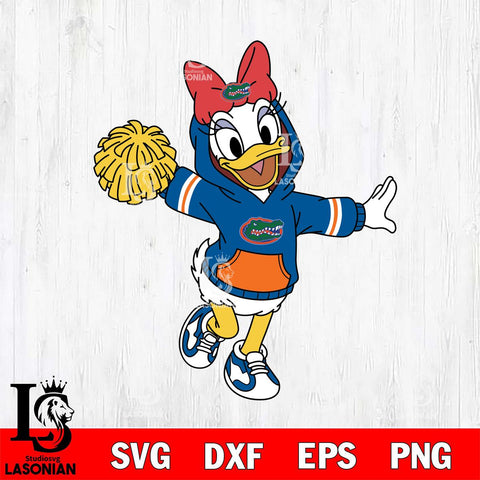 Florida Gators Daisy Duck Cheerleader Christmas File Cut, NCAA SVG DXF EPS PNG FILE, Digital Download , Criucut , Silhouette