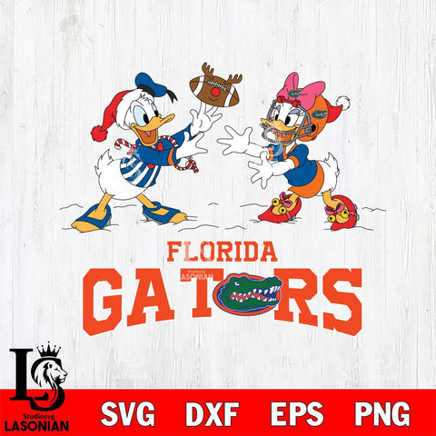 Florida Gators Donald Duck & Daisy Duck Football Cricut,Christmas SVG DXF EPS PNG FILE, NCAA Digital Download,Instant Download, Silhouette