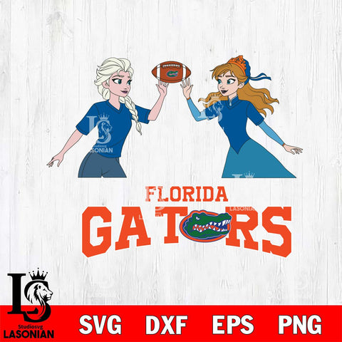 Florida Gators Elsa & Anna Football Cricut,Christmas SVG DXF EPS PNG FILE, NCAA Digital Download,Instant Download, Silhouette