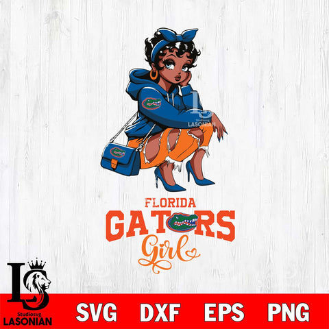 Florida Gators Fashion Black Fan Girl Betty Boop, Svg Eps Dxf Png File, Digital Download